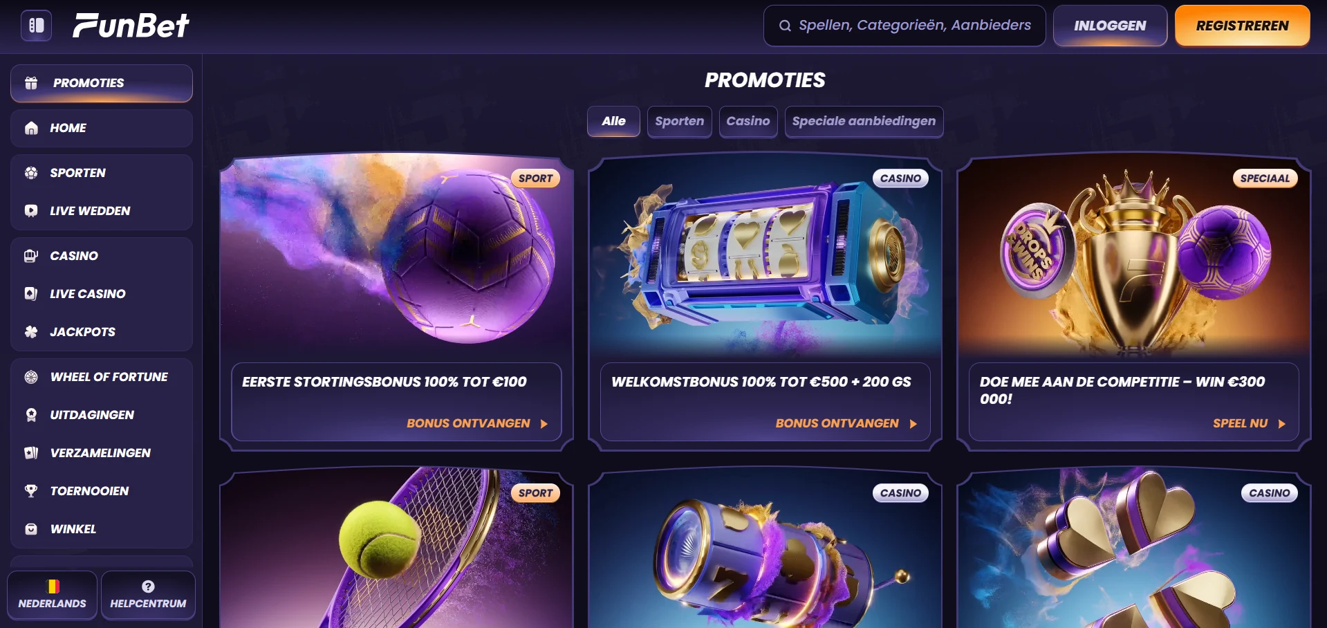 Bonuspagina van Funbet Casino op een smartphone